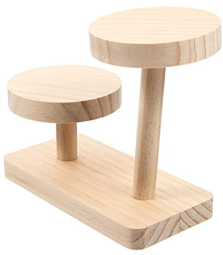 Alipis Ohrring Holz-Cupcake-Ständer 2 Etagen Ohrring-Ausstellungsständer Vitrinen-Ausstellungsregal Display-Aufsätze Einzelhandels-Desktop-Ausstellungsständer Für Organisation Dekoration