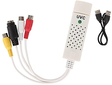 Cyrank Tarjeta De Captura De Video USB, Tarjeta De Captura De Video Convertidor De VHS A Digital con 1 Canal