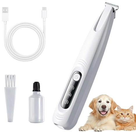 Tondeuse pour Chien et Chat Ultra Silencieuse – Coupe-Patte Professionnel avec LED & USB-C – Anti-Vibrations, Rechargeable et 100% Étanche – Pour Poils, Griffes, Oreilles et Visage