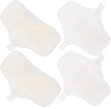 MAGICLULU Compresas Menstruales Reutilizables de Tela 18 Cm, 4 Unidades (2 Borde de Encaje 2 Lisas), Absorbentes, Lavables, Capa, Transpirables y Aptas para Viajes y Postparto