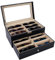 AUTOARK Leather 12 Piece Eyeglasses Storage and Sunglass Glasses Display Drawer Lockable Case Organizer,Black,AW-023