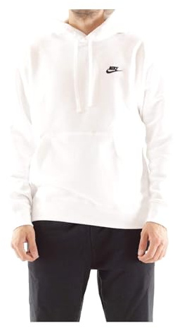 Nike M Nsw Club Po Bb, Felpa con Cappuccio Unisex - Adulto, Bianco (White/White/Black), XL