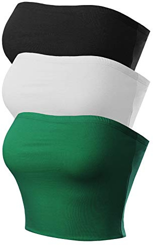 MixMatchy - Camiseta-Sujetador Tipo bandó sin Tirantes para Mujer, básica, sin Mangas, Espalda Descubierta, Casual, Sexi, para Salir al Aire Libre, Verano 2025, S