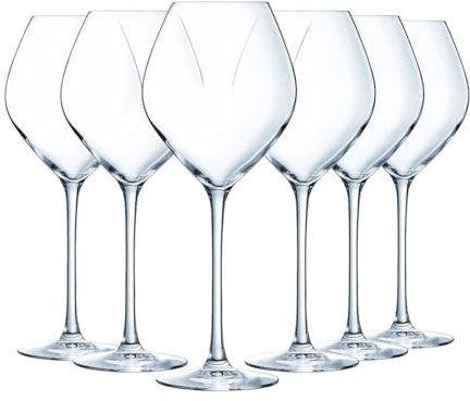 Chef&Sommelier – Colección Cheer Up – 6 copas de vino blanco de cristal de 35 cl – Vasos modernos y elegantes – Resistencia fuera de estándar – Transparencia absoluta