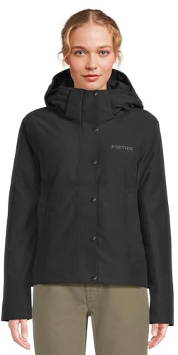 Marmot Wm's Chelsea Short Coat, Veste duvet légère, parka en duvet imperméable, manteau d’hiver chaud, veste d’hiver imperméable, veste fonctionnelle coupe-vent à capuche, Femme, Black, L