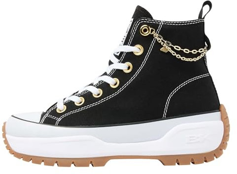 British Knights Damen Kaya MID Fly Sneaker, Schwarz Goldfarben, 37 EU
