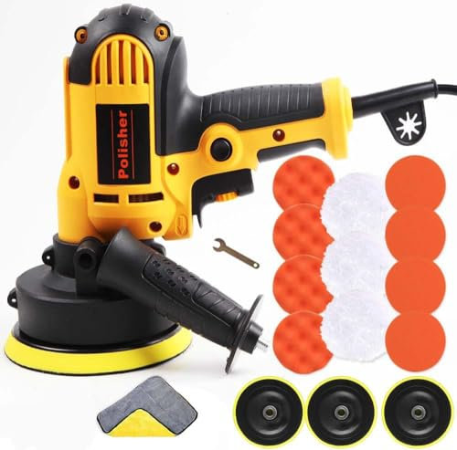 Poliermaschine Auto Polierer Set 700W Poliergerät Stufenlose Geschwindigkeit Schleifmaschine Politur mit 17 pcs Aufsätze für Autopflege, Polieren, Wachsen, Kratzerentfernung