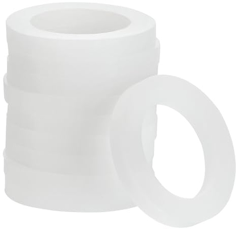 sourcing map Silicone Gasket, 25mm OD 16mm ID 3mm Width VMQ Seal Rings Washer for Shower Head Water Hose Faucet Plumbing Pipeline, White 10Pcs