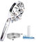 RonyCron Hochdruck Duschkopf 130 mm – Handbrause mit 10 Strahlarten & Filter – Regendusche & Massagefunktion – Wassersparend inkl. Schlauch – Chrom Du verdienst es!