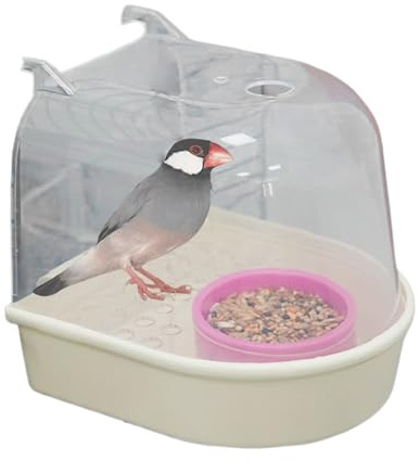 Baño para Aves De Jaula | Transparente Extraíble Accesorios para Mascotas,para Jaula De Aves,para Mascotas, Aviario, Pinzones, Loros Monje, Interior, Exterior, Dentro, Casa, Jardín,
