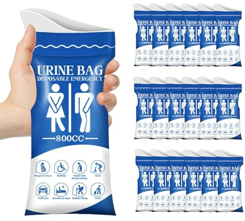 MIYUANGKJ 18 Stücke Urinbeutel für Unterwegs 800 ml Tasche Urinella für Frauen Mann Pinkelbeutel mit Griff Mobile Notfalltoilette Tragbares Pinkelhilfe Pee Urinal Erbrochene