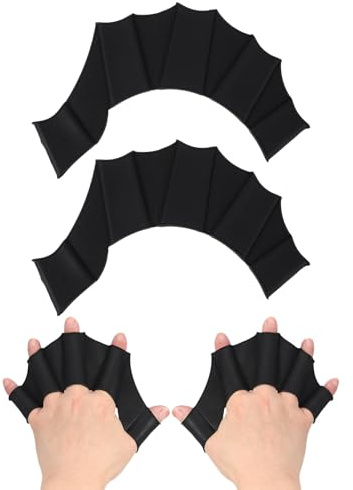 YELARXI Silicone Swimming Gloves, Webbed Gloves for Swimming Half-Finger Frog Type Water Resistance Gear Swim Fins