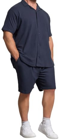 BadRhino Big & Tall Blue Textured Shorts - Men's - Plus Size Curve