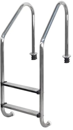 Escalera de piscina de acero inoxidable, antideslizante de 3 escalones para extremo profundo, soporta 380 libras, ideal para piscinas de interior/exterior