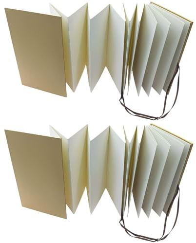 Qelrosin 2 st A5 dragspels skissbok, vikbar artistjournal med 38 sidor dubbelsidig akvarell och ritpapper, perfekt för stämplar, kreativa skivor, konstprojekt och scrapbooking