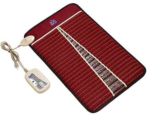 MediCrystal Infrared Heat Amethyst Tourmaline Mini Mat - 32 L x 20 W - Natural Crystals - Adjustable FIR Heating 86°-158°F - Deep Warming Hot Stone Pad - for Back Health - Original Manufacturer
