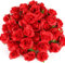 Kesote 50 Stück Künstliche Blumenköpfe Blütenköpfe Kunst Blumen Rosen Köpfe für Hochzeit Party Deko DIY (Ø 4cm, Rot)