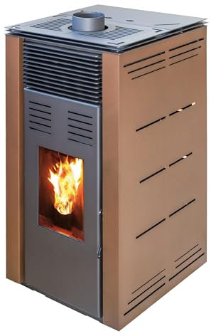 Pelletofen 8 kW, ohne Strom, freistehend, leistungsstark, leise, sparsam und umweltfreundlich, Biomassheizung, Pellets, Holzgranulat