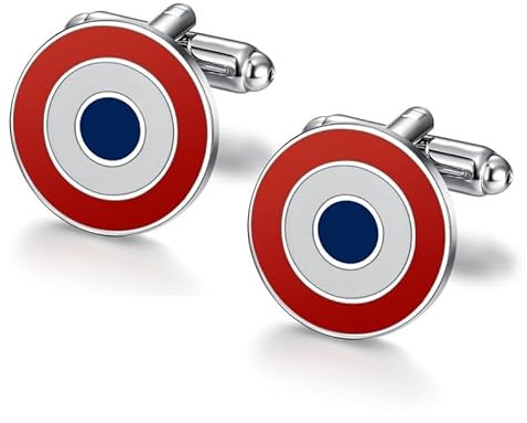 BOBIJOO Jewelry - Paire de Boutons de Manchette Cocarde France Drapeau Email
