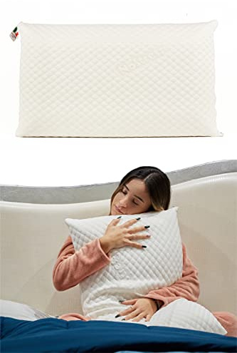 Flaffi Cuscino Letto Memory Foam - Guanciale Antisoffoco e Federa Antiacaro, Made in Italy, 70x40x15