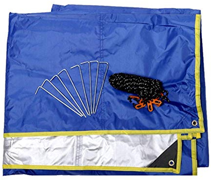 OKUOKA Tarpaulin Beach Tent Sunshade Beach Umbrella UV Protection Oxford Cloth Silver Easy to Carry Suitable for Outdoor Camping Fishing Picnic 2 Colors (Color : Blue, Size : 3.5x3.5m)