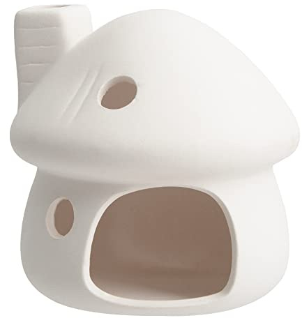 ZYHW Aquarium Decor Ceramic Mushroom House Ornament Fish Tank Landscape Decoration Pottery Hide Cave Habitat Hut Small Shrimp for Goldfishes to Rest Breed Hiding (White)