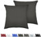aboveBED Kissenbezug 50 x 50 (2er-Set), Anthrazit, Kopfkissenbezug 50x50 cm aus 100% Mikrofaser, Kissenbezug mit Reißverschluss, Weich und Atmungsaktiv, Waschbare