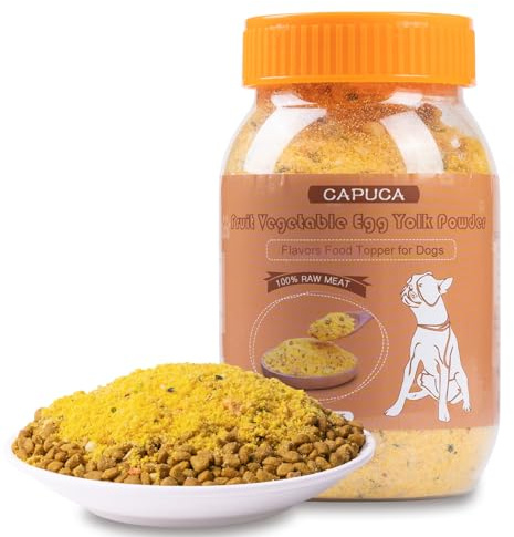 capuca Freeze-Dried Dog Food Topper - Natural High Protein Mix with Fruits, Vegetables & Egg Yolk Powder for Picky Eaters (8 oz)