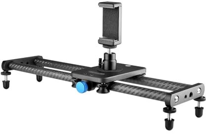 CXY-DPF 40 cm Kamera-Gleitschiene, tragbare Dämpfungsschiene aus Kohlefaser, kompakt und tragbar, Trageplattform mit doppellagigem Schraubendesign