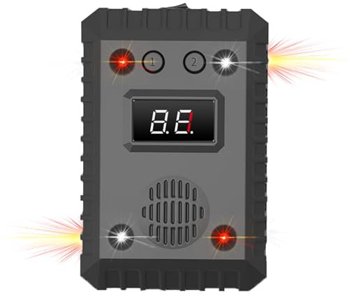 Homcoice 2 in 1 Repellente Ultrasuoni Topi Auto/Interni 1 Pezzo, Triplo Effetto Repellente per Topi Professionale con Luci Stroboscopiche e Suono di Allarme, Protezione Veicolo Difesa roditori