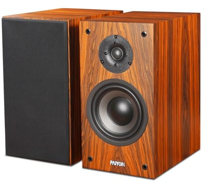 PAIYON Passive Bücherregal-Lautsprecher, HiFi-Stereo, Heim-Audio mit 2-Wege-Tieftöner, 2,5 cm Seidenkalotten-Hochtöner (Verstärker oder Empfänger erforderlich) (HIFI-4S)