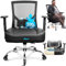 MELOKEA Bürostuhl 200 kg, Extra breites Lederbezogenes Federsitzkissen, Leise Gummirollen, Verstellbare Lendenwirbelstütze, Stufenlose Neigungsverriegelung, Bequemer Stuhl, Ergonomischer Bürostuhl XXL
