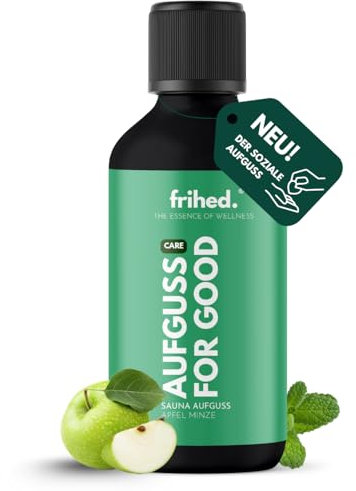 frihed.® - Infusion de sauna pomme et menthe - Parfum rafraîchissant pour sauna avec impact social - Infusion tonifiante pour tous les types de sauna - Infusion de qualité supérieure - Cadeau