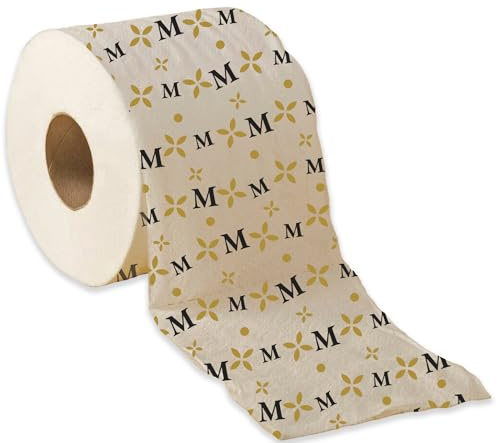 Rotolo Carta Igienica Personalizzata con Iniziale e Fascia con Battute Divertenti – Idea Regalo Scherzo Simpatico, Gadget Spiritoso Lettera M