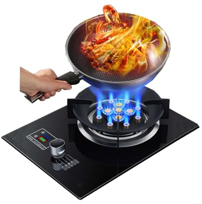 Cuisinière À Gaz 1 Brûleur, Cuisinière De Cuisine De 5,2 KW, Brûleurs GPL/GN, Minuterie Indépendante Des Deux Côtés, Avec Protection Anti-extinction(NG)