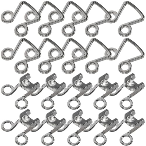 MOKKHNB 10 pièces Crochets Métalliques pour Couture Lot de Fermetures Œillets Solides pour Vêtements Accessoires Tailleurs et Jupe Fermeture Invisible Résistante