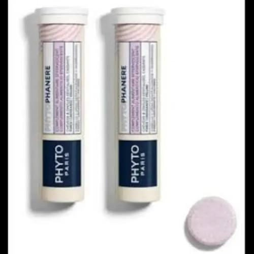 Phyto Paris - Suplemento alimenticio para el cabello y las uñas, fórmula efervescente vegana, sin azúcar, enriquecido con multivitaminas y minerales, selenio, zinc, biotina y vitamina C, 30
