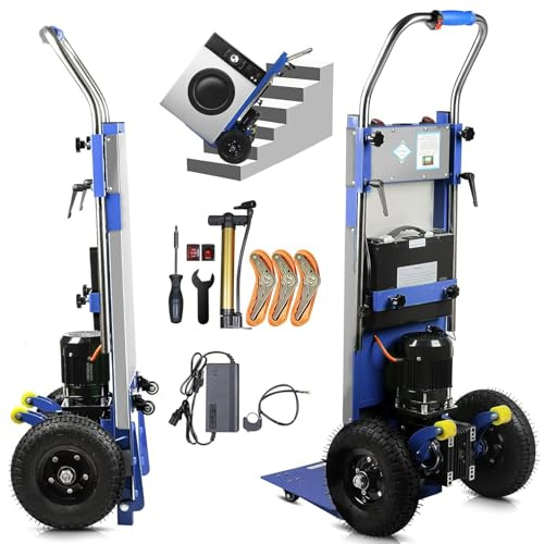 XZLZMYP Carrello Montascale Elettrico da 1200 W 500 kg di Carico Carrello Saliscale Elettrico per Sacchi con Maniglia Telescopica Scale e Discese per Trasportare Oggetti Grandi