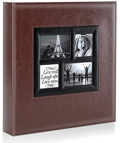 Benjia Photo Album 1000 Pockets 6x4 Photos, Extra Large Size Leather Cover Slip in Wedding Family Photo Albums that Holds 1000 6x4 / 10x15cm Photos Pictures Brown
