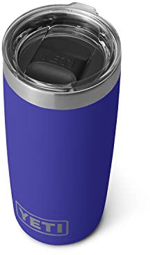 YETI Rambler 10 oz (295 ml) Tumbler with Removable Magslider Lid, Stainless Steel Vacuum Insulated Coffee Cup, Offshore Blue