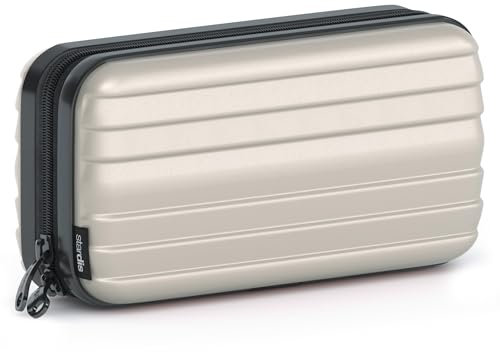 stardis Trousse per cosmetici con guscio rigido, da donna, da uomo, da toilette a forma di valigia, impermeabile, mini valigetta per donne, uomini, bambini, Grigio caldo, Beauty case