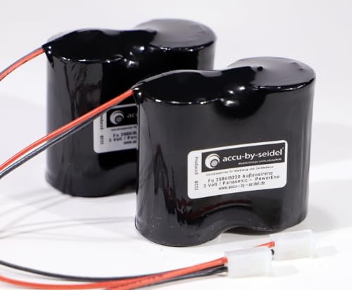 Set ABUS Security-Center Ersatzbatterie für 2WAY-Funk-Außensirene FU2986 für Secvest FU8220 FU8222 FUSG50000 Funkaußensirene
