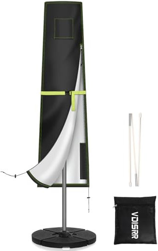 VDISRR Sonnenschirm Schutzhülle, Sonnenschirm Abdeckung mit Stab und Reißverschluss, UV-Schutz 50+, 190x32/50cm, für Mittelstockschirme bis Ø 350 cm oder 200 x 200 cm bis 250 x 250 cm