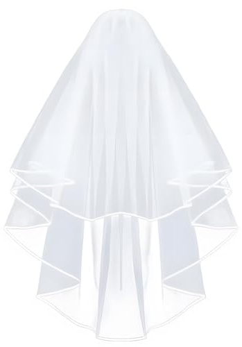 Zeayebsr 1 Paquete de velos de Novia, velo novia,velo de novia,velos de Novia Suaves de Doble Capa, velos de Novia con Peine, Fiesta de Boda de graduación Transparente Elegante