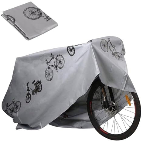 EORPAVU Housses pour vélo,Housse de vélo imperméable, housse de protection solaire, adaptée à tous les types de vélos, 200 x 110 cm (gris)