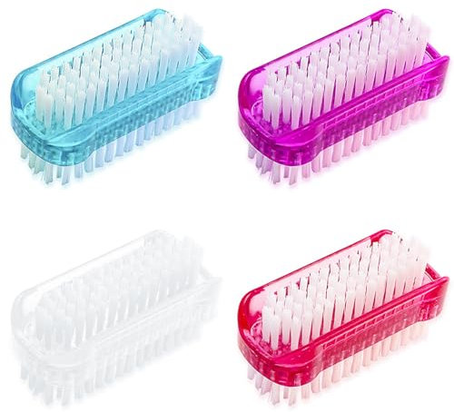 zoerbufan 4 Pezzi Spazzola Per Unghie, Spazzola Per La Pulizia, Lavaggio Di Mani Spazzolino per Uomini e Donne per Dita e Unghie Pulitore Pennelli(4 Color)