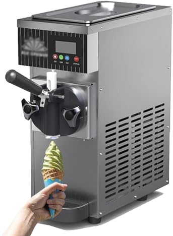 Gelatiera professionale monogusto, macchina per gelato soft da banco con pannello LCD, autopulente, tramoggia da 2,5 l, produzione da 4 a 8 kg/h, per ristoranti e pasticcerie(Gray)