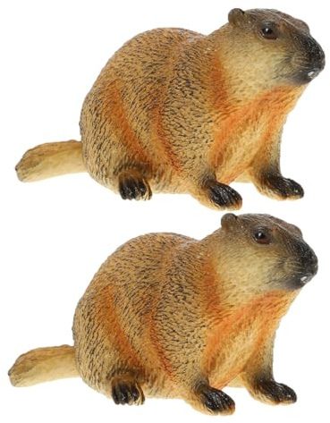 Veemoon 2pezzi Riproduzione di Animale Artificiale da Giardino Decorazione Forma di Marmotta Statuetta Modellabile per Decorazioni da Giardino e Forniture Fai da Te