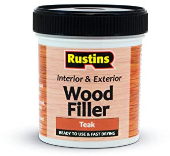 Rustins AWOOT250 Acrylic Wood Filler, Teak, 400g- Multi-Purpose Wood Repair Compound for Cracks, Gaps, & Surface Imperfections – Quick-Drying, Sandable, & Paintable for Interior & Exterior Use
