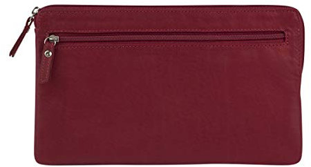 LEAS Banktasche Geldtasche Echt-Leder, rot - Special-Edition